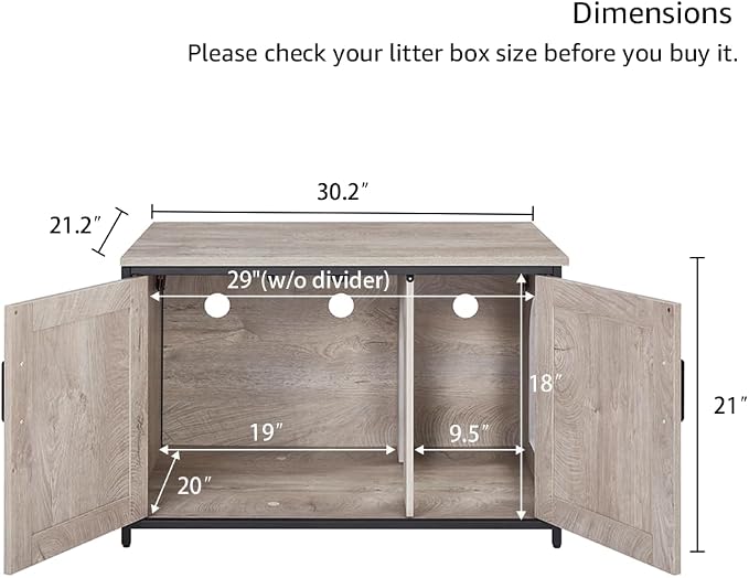 unipaws Top Opening Cat Litter Box Enclosure Furniture, Flip Top Design | XL Extra Large Cat Box, Friendly to Elderly People, High Jumbo Automatic Litter Box Cover Hidden for Large Cat - Image 7