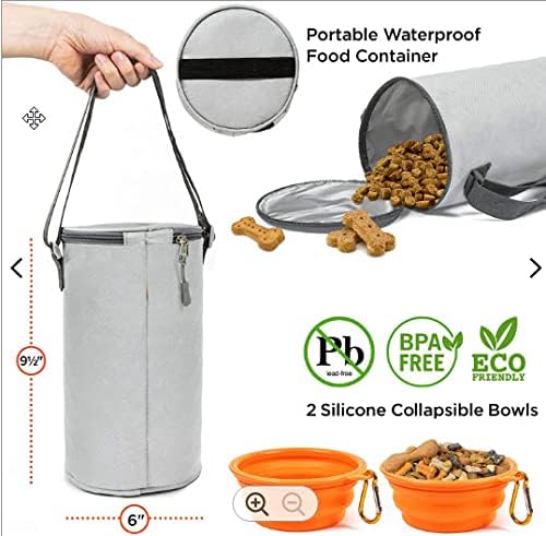TALK TO THE PAW - Dog Backpack - Dog Supply Organizer with Blanket, Collaspable Bowls and Food Canister - Weekend Pet Travel - Pet Travel Airline Compliant (red Blanket, paw Prints) - Image 3