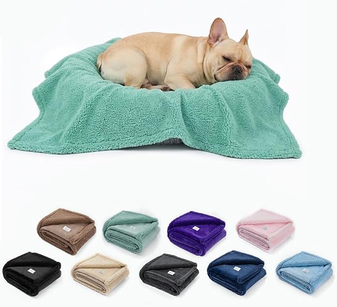 Green Dog Blanket for Pet Bed Cover Reversible Waterproof Puppy Fleece Blankets Leakproof Sofa Couch Cover Doggie Cat Pet Blanket for Warm Fluffy Washable Mat-Green,XL - Image 6
