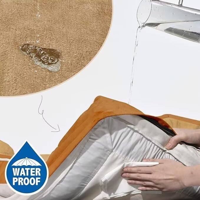 Comfort Expression Orthopedic Dog Bed for Extra Large Dogs 42x30 Inch, Waterproof Supportive Egg Crate Foam XL Pet Bed with Removable Bolsters, Dog Couch with Washable Cover & Non-Slip Bottom, Orange