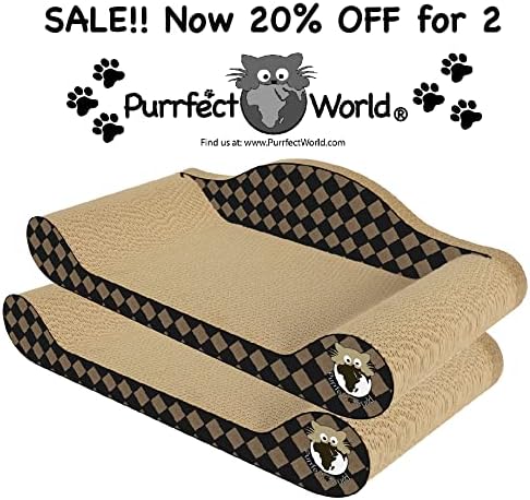 Cat Scratcher - Lounge - Checker Board - 2 Pack - Image 2