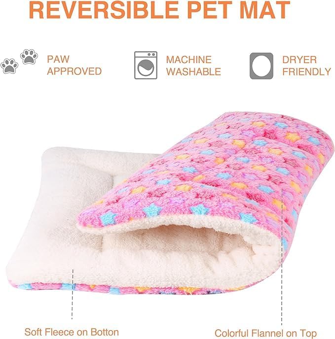 Mora Pets Dog Bed Crate Pad Ultra Soft Pet Bed with Cute Star Print Washable Crate Mat for Large Medium Small Dogs Reversible Fleece Dog Crate Kennel Mat Cat Bed Liner 29 x 21 inch Pink - Image 3