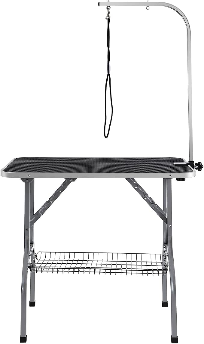 VEVOR Pet Grooming Table Arm with Clamp, 36''x24'' Dog Grooming Station, Foldable Pets Grooming Stand for Medium and Small Dogs, Free No Sit Haunch Holder with Grooming Loop, Bearing 330lbs - Image 9
