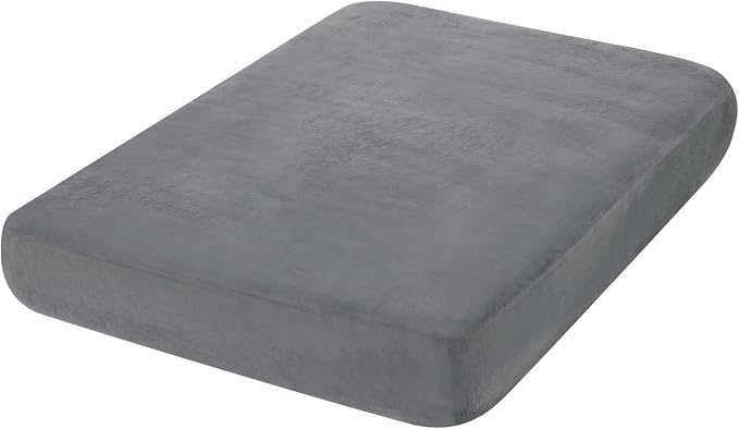 hyha Velvet Couch Cushion Covers, Sofa Covers for 2 Cushion Couch Washable | Soft Plush Sofa Slipcover, Elastic Bottom, Non-Slip Wear Resistant Furniture Protector, Ideal For Pets & Kids, Medium by hyha