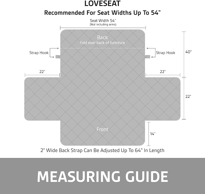 Sofa Shield 100% Waterproof Couch Cover with Patented Straps, Slip & Stain Resistant Furniture Protector, Machine Washable Sofa Slipcover for Dogs Cats Pets Kids, 54 inch Seat, Loveseat, Brown - Image 6