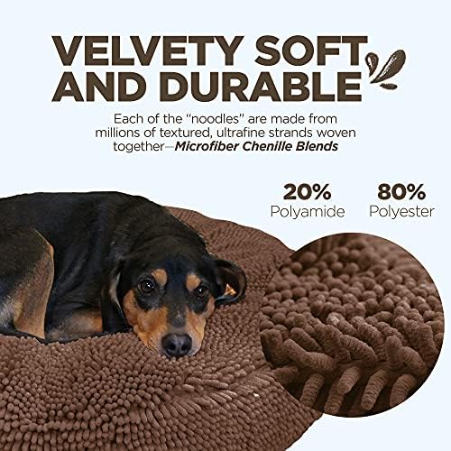 Soggy Doggy Super Snoozer Round Dog Bed, Dark Chocolate, XL 42"x42"x7" | Removable, zip-off washable cover; plush round design; for small to large breeds; car & living room use - Image 3