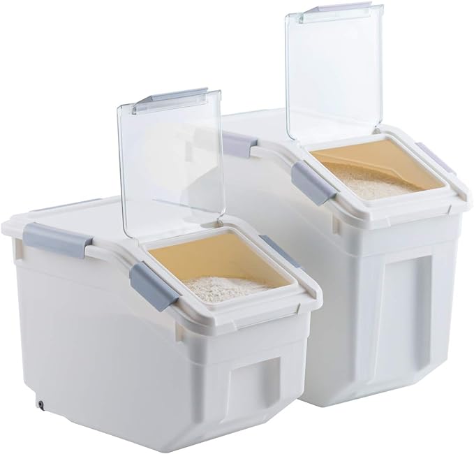 CITY BABY 2 Pack Airtight Flour Storage Container With Scoop,Dry Food, Sugar, Baking Supplies,Rice Container Set -BPA Free- Pet Food Storage Container,Dog Cat Birds Food Bin(20 lb) - Image 5