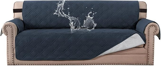 H.VERSAILTEX 100% Waterproof Sofa Slipcover Washable Sofa Cover Non-Slip Couch Cover for 3 Cushion Cover Furniture Protector for Pets Couch Slipcovers with Puppy Paw Silicone Backing (Sofa, Navy) by HVERSAILTEX