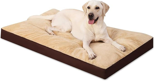 NUPIDA Waterproof Dog Bed for XXL Crate with Washable Cover, 47x29, Brown | TPU Waterproof Layer, Easy Clean Cover, Soft Plush Surface, Durable Oxford Fabric, Non-Slip Bottom, For Extra Large Breeds by NUPIDAPet%E2%80%99sHome