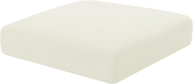 Hokway Couch Cushion Slipcovers Small Stretch Reversible Cushion Protector Slipcovers Sofa Cushion Protector Covers(Creamwhite, Small) by Hokway