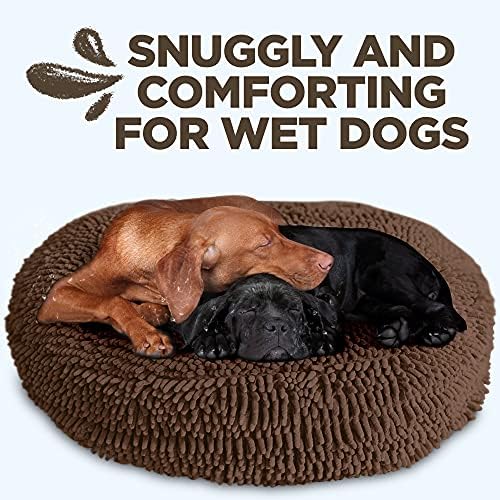 Soggy Doggy Super Snoozer Round Dog Bed, Dark Chocolate, Large 36"x36"x6" | Removable, zip-off washable cover; plush round design; for small to large breeds; car & living room use - Image 7