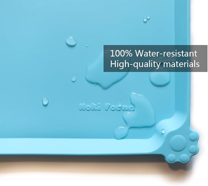 Hoki Found Large Silicone Non Slip Pet Dog Cat Bowl Mats - Waterproof Food Mats for Carpet - Arctic - Image 3