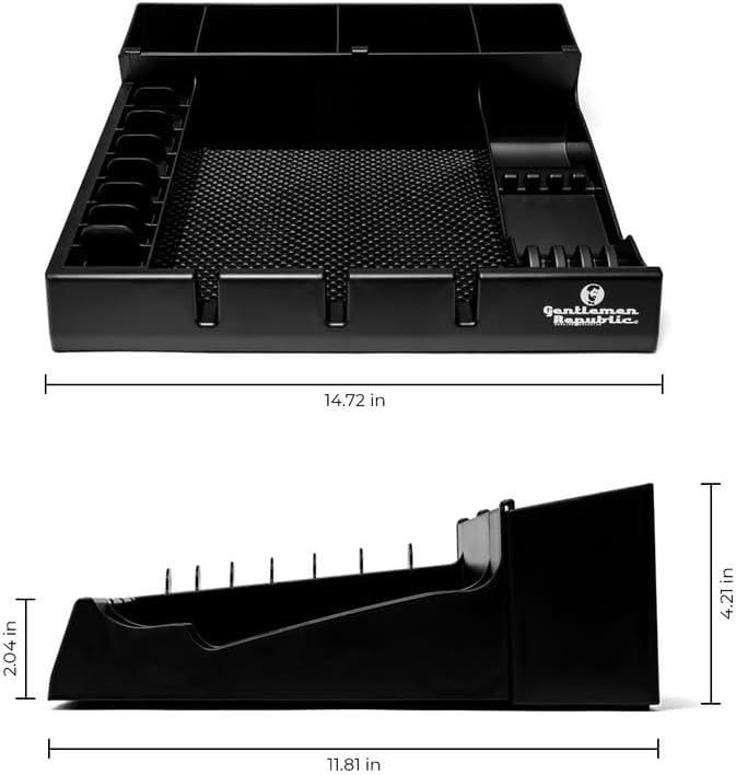 Gentlemen Republic Barber Station Organizer - Multi-Compartment, Black | Countertop tray for clippers, trimmers & grooming tools. Durable, compact design for barbers and stylists. - Image 5