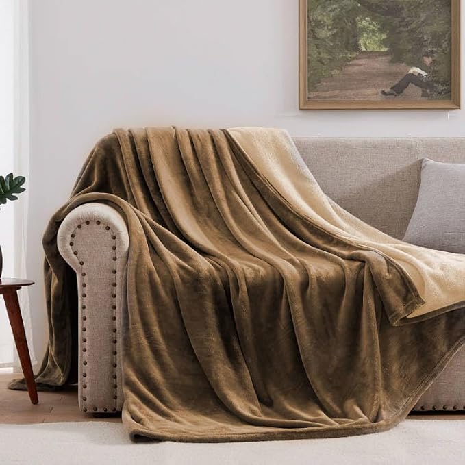 Waterproof Reversible King Bed Blanket 90"x80" Brown/Tan, Leakproof Throw | Waterproof Washable Soft for bed - Image 9