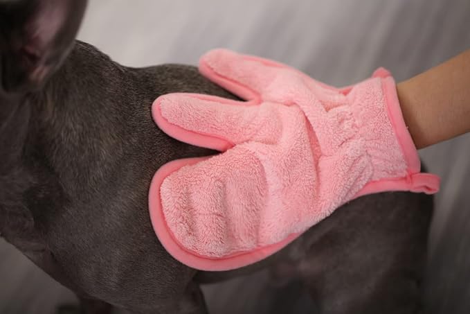 Pawyee Super Soft Fast-Drying Dog Towel Microfiber Bath Robe Design for Cats and Dogs (Medium, Pink Dino) - Image 5