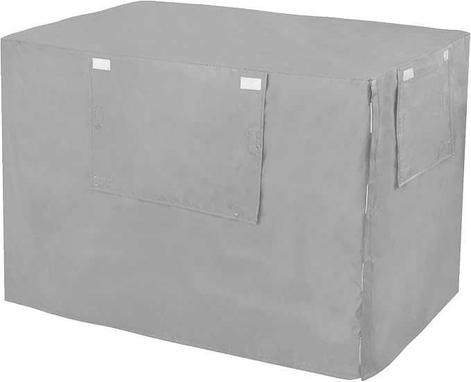 Dark Gray Windproof Dog Crate Covers Easy to Install Dog Kennel Cover with Mesh Windows Large by ODAWA