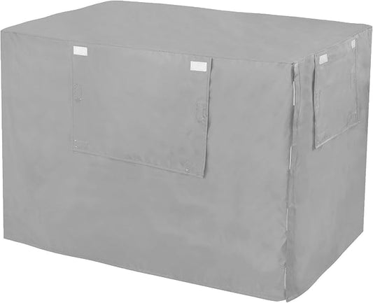 Dark Gray Windproof Dog Crate Covers Easy to Install Dog Kennel Cover with Mesh Windows X-Largee by ODAWA