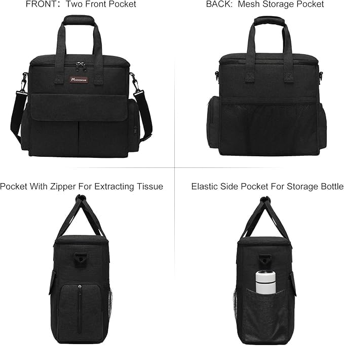 Modoker Weekend Dog Travel Bag Set with 2 Food Bags, 2 Bowls and Mat, Black | Dog Travel Accessories Organizer for Camping and Road Trips with Roomy Storage, Multiple Pockets and Water-Resistant Oxford - Image 2