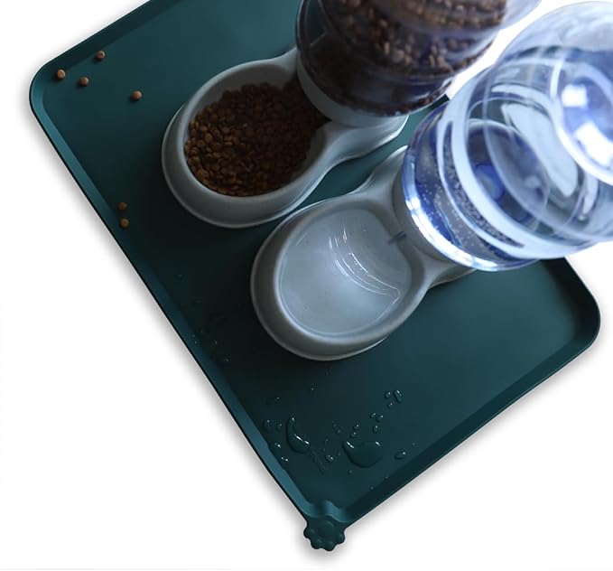 Hoki Found Large Silicone Pet Food Mats - Non Slip Dog Cat Bowl Placemats - Waterproof Dog Cat Food Mats - Dark Cedar - Image 5