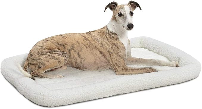 MidWest Homes for Pets QuietTime Dog Bed - White Fleece Bolster, Ultra-Soft and Machine Washable, Fits 36-Inch Crates and Carriers, for Medium to Large Breed Dogs by MidWestHomesForPets