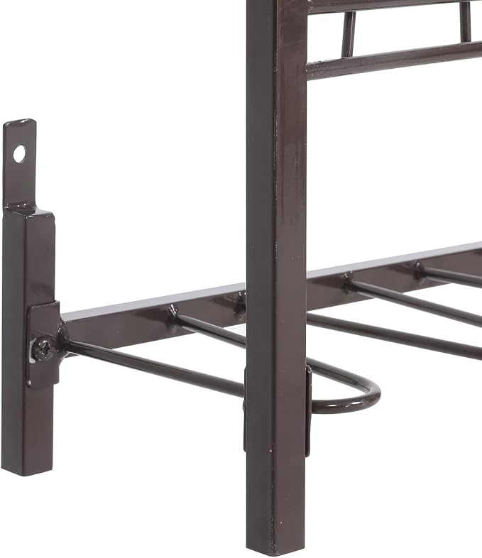 MyGift 5-Tier Wall Mounted Dark Brown Metal 18 Pair Boot and Shoe Storage Rack Organizer Stand - Image 7