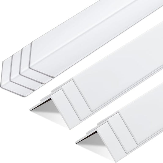 Sasylvia 10 Pcs Wall Corner Protector Guards, Vinyl 3/4 x 36 Inch Corner Trim Molding, Avoid Scratching Scuffs, Ease Install and Cleaning for Door Countertop Furniture Cabinet Protection, White by Sasylvia
