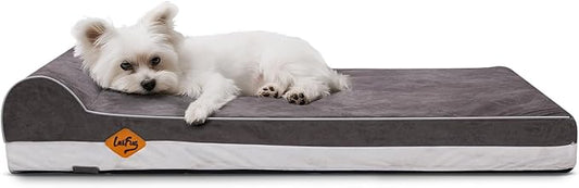 Laifug Orthopedic Dog Beds for Large Dogs,3" Memory Foam Dog Beds,Durable Water Proof Liner Removable and Washable, Nonskid Bottom, Grey 34"x22"x5.5" by Laifug