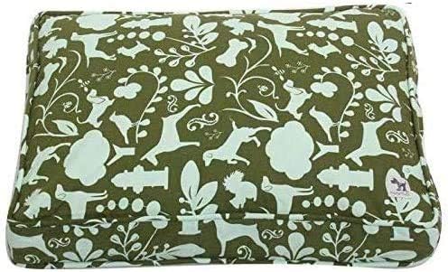 Molly Mutt Sheepy Wool-Filled Crate Pad, GOTS-Certified 100% Organic Cotton Canvas Cover with Soft 100% Natural Wool Insert, Ideal for Dog Bed or Kennel, Amarillo by Morning, 42" x 28" x 2.5" by MollyMutt