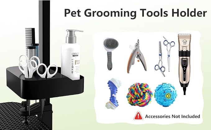Professional Dog Pet Grooming Table Adjustable Heavy Duty Portable w/Arm & Noose & Mesh Tray (36", Blue) - Image 9