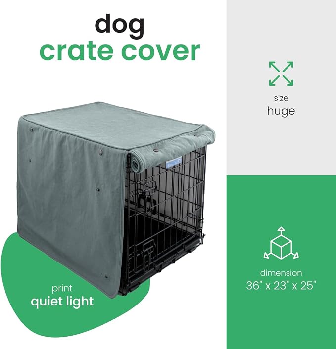 Molly Mutt Quiet Light Dog Crate Cover, GOTS-Certified 100% Organic Cotton Canvas Cover for Dog or Puppy Kennel and Cage, Washable, Free of Harmful Chemicals, Huge, Fits 36"x23"x25" Crate - Image 2