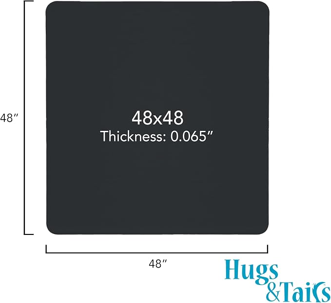Under Pet Cage Mat for Bird Cages, Reptile Aquariums, Dog Kennels, Water-Resistant Pad for Hard Floors and Surfaces, 48 Inches x 48 Inches, Black - Image 2