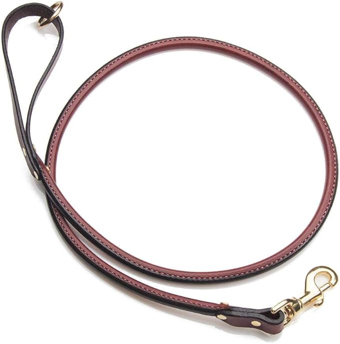 Mendota Pet Leather Snap Leash - Dog Lead - Made in The USA - Chestnut, 3/4 in x 6 ft (Rolled)