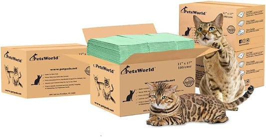PetsWorld Universal Fit Multi-Cat Pad Refills for Litter Box, Fresh Scented, Ultra-Absorbent, Odor Control, Pack of 400 by PETSWORLDsupplyforpets