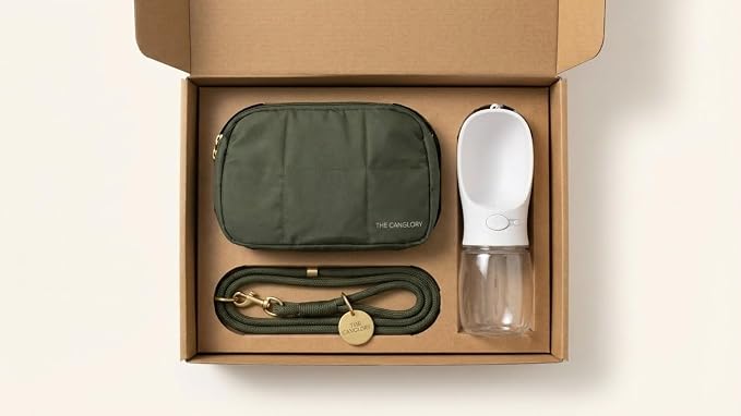 Dog Walking Fanny Pack, 4-in-1 Dog Walking Accessories Kit with Crossbody Dog Walking Bag, Hands-Free Rope Leash, 12oz Water Bottle & Poop Bag Dispenser, Treat Pouch for Training (Olive Green) - Image 6