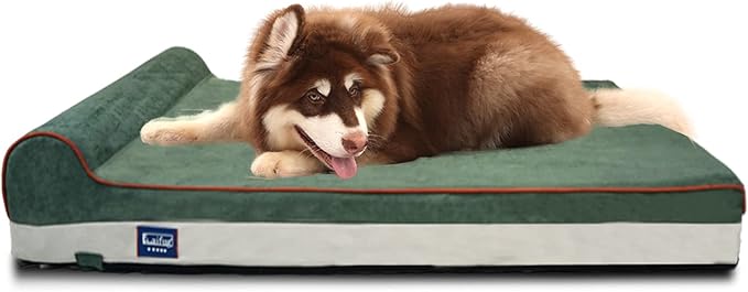 Laifug Orthopedic Dog Beds for Large Dogs,4.5" Memory Foam Dog Beds,Durable Water Proof Liner Removable and Washable, Nonskid Bottom, Dark Green 46"x28"x4.5" by Laifug