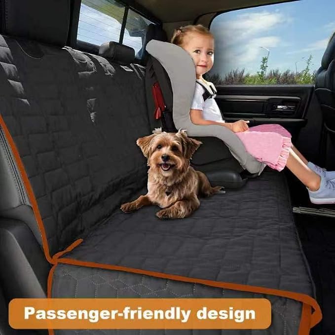 Dog Car Seat Cover for Back Seat, 61-Inch Waterproof Bench Protector | Brown Washable Truck Seat Cover for Dogs, Nonslip Bench Protector for F150, Ram 1500, GMC Sierra, Toyota and Silverado - Image 2