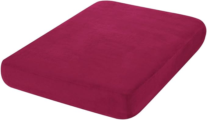 hyha Velvet Couch Cushion Covers, Sofa Covers for 2 Cushion Couch Washable | Soft Plush Sofa Slipcover, Elastic Bottom, Non-Slip Wear Resistant Furniture Protector, Ideal For Pets & Kids, Medium by hyha