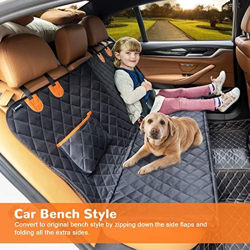 URPOWER Waterproof Dog Seat Covers with Door Protector & 2 Pack Elastic Dog Seat Belt - Image 3