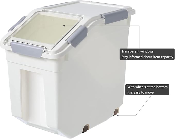 CITY BABY 2 Pack Airtight Flour Storage Container With Scoop,Dry Food, Sugar, Baking Supplies,Rice Container Set -BPA Free- Pet Food Storage Container,Dog Cat Birds Food Bin(50LB) - Image 3