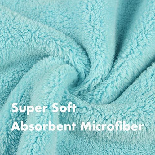 Pawyee Super Soft Fast-Drying Dog Towel Set for Cold Weather, Beach, Pool - Adjustable Microfiber Bath Robe with Drying Gloves for Cats and Dogs (L, Blue Dino) - Image 7
