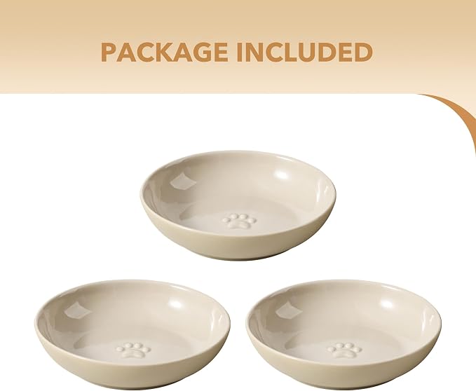 Havniva Ceramic Cat Food Bowls, Shallow Cat Dishes for Indoor Cats Set of 3 | Wide Opening, 5.6” Ceramic Cat Bowls, Cat Plates for Wet & Dry Food, Non-slip Rubber Base, Whisker Friendly Cat Bowl - Image 6