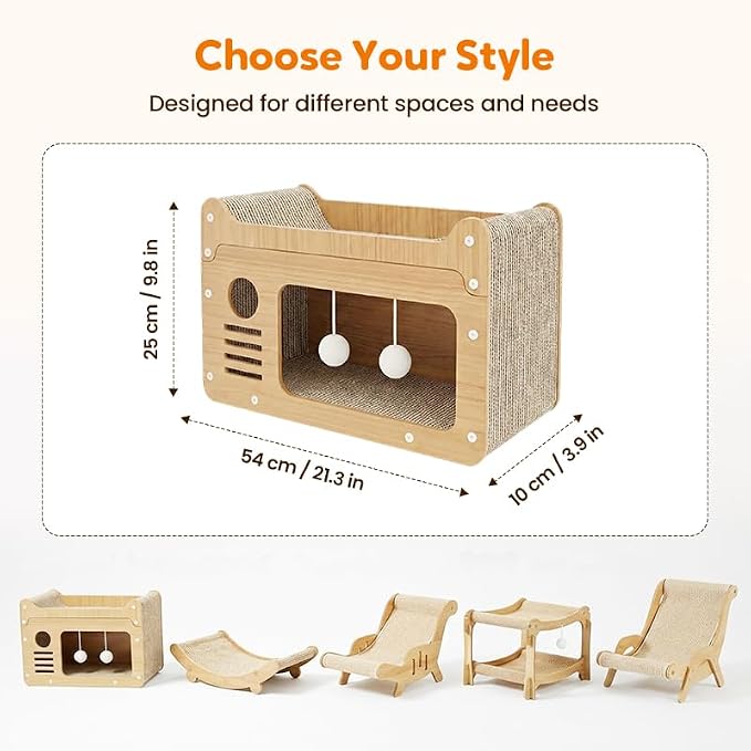 2026 New Cat Recliner Scraper Board, Large 2 in 1 Cat Recliner Scratch Board, Durable Cat Scratching Pad Cat Scratcher Bed Cardboard Cat Scratchers for Indoor Cats (D) - Image 2