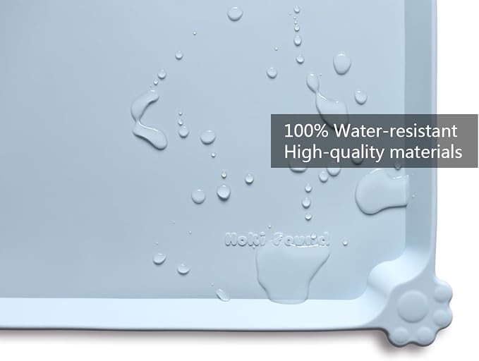 Hoki Found Silicone Pet Food Mats - Non Slip Bowl Placemats for Dogs & Cats - Waterproof, Suitable for Carpet - Frost - Image 3