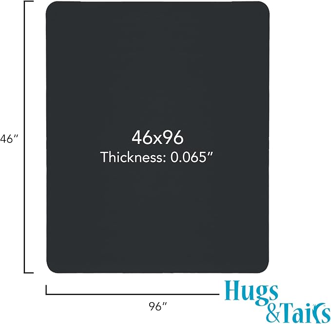 Under Pet Cage Mat for Bird Cages, Reptile Aquariums, Dog Kennels, Water-Resistant Pad for Hard Floors and Surfaces, 46 Inches x 96 Inches, Black - Image 2