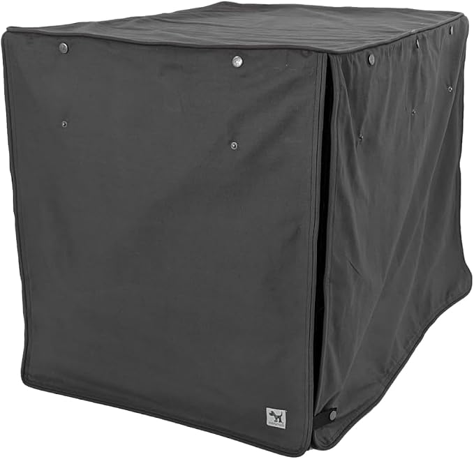 Molly Mutt I'm a Realist Dog Crate Cover, 100% Cotton Canvas Cover with 2 Roll-Up Panels, Ideal for Dog or Cat Crate, Durable, Washable, and Free of Harmful Chemicals, 54" x 37" x 45" by MollyMutt