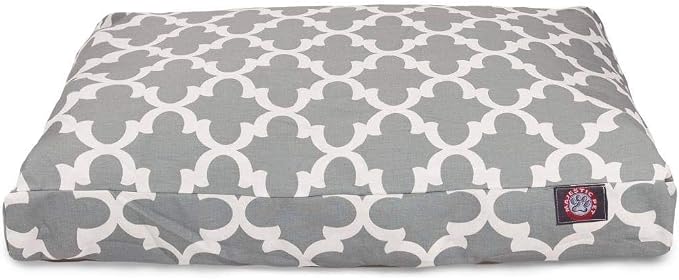 Gray Trellis Medium Rectangle Indoor Outdoor Pet Dog Bed With Removable Washable Cover By Majestic Pet Products by MajesticPet