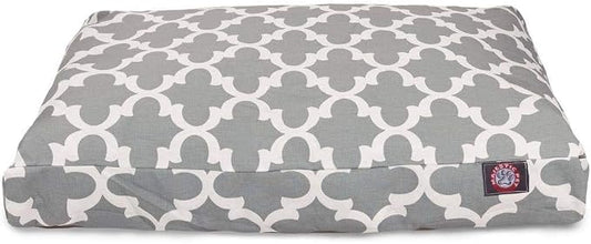 Gray Trellis Medium Rectangle Indoor Outdoor Pet Dog Bed With Removable Washable Cover By Majestic Pet Products by MajesticPet