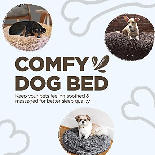 Soggy Doggy Super Snoozer Round Dog Bed, Dark Chocolate, XL 42"x42"x7" | Removable, zip-off washable cover; plush round design; for small to large breeds; car & living room use - Image 4