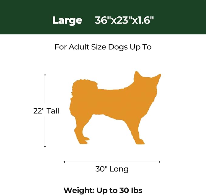 BALANCE Dog Crate Bed, Orthopedic Dog Bed Pad with Waterproof Liner, Washable Crate Foam Pet Mat for Large, Medium, Puppy Dogs Breeds, Mint Leaf, 36“x23”x1.6“ - Image 5