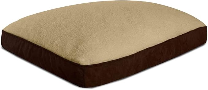 Floppy Dawg Large Dog Bed Replacement Cover. Removable and Machine Washable Cover for Mattress and Rectangular Pillow Beds. 40L x 28W. Brown with Beige Top - Image 3